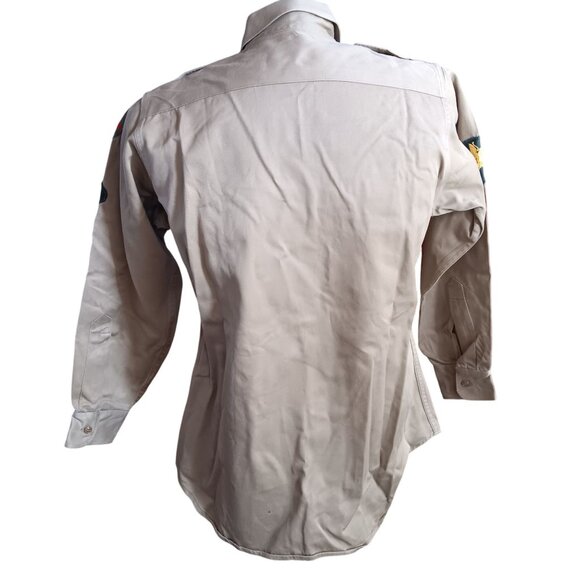 Vintage Army Shirt 14.5x31 Small 1962 Vietnam Military Khaki With Patches - Picture 5 of 6